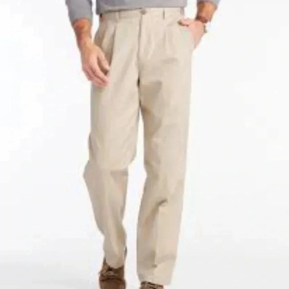 L.L. Bean Other - LL Bean Khaki Natural Fit Wrinkle Resistant Cotton Chino Pants NWT Size 35-30 EE